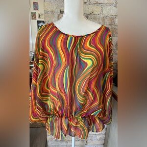 Multicolor Swirl Women's Blouse
